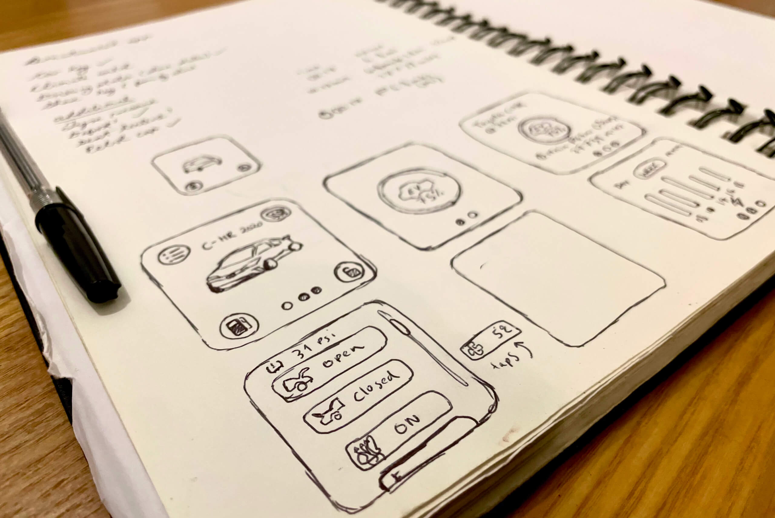 Toyota smartwatch sketch